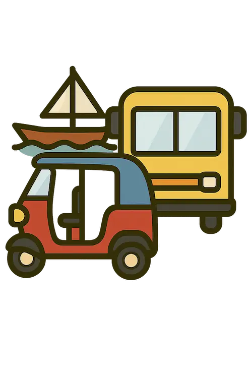 Icono de transporte mochilero, guía para moverse barato por el mundo